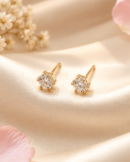 Boucles d’oreilles Solitaire - dorée