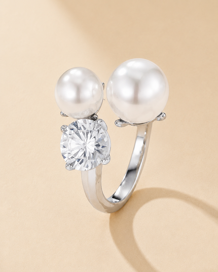 Bague Eclat perlé - Argentée
