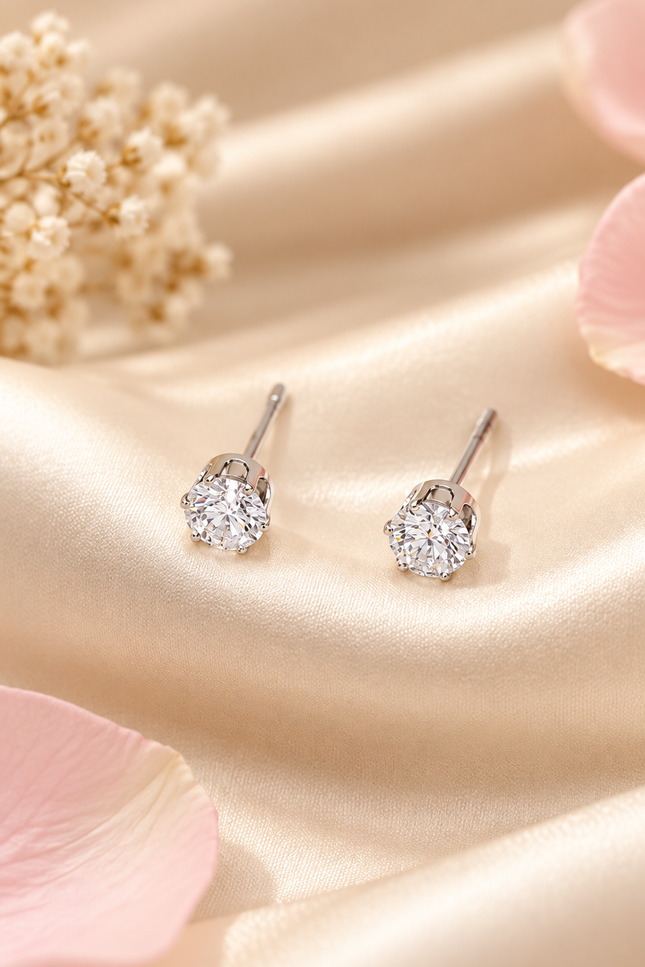 Boucles d’oreilles Solitaire - Argentée