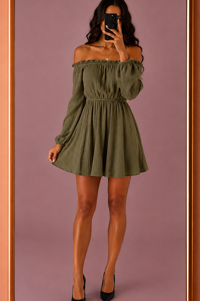 Robe Bardot - Kaki