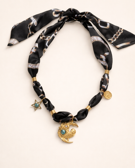 Collier Foulard Chouette - Noir