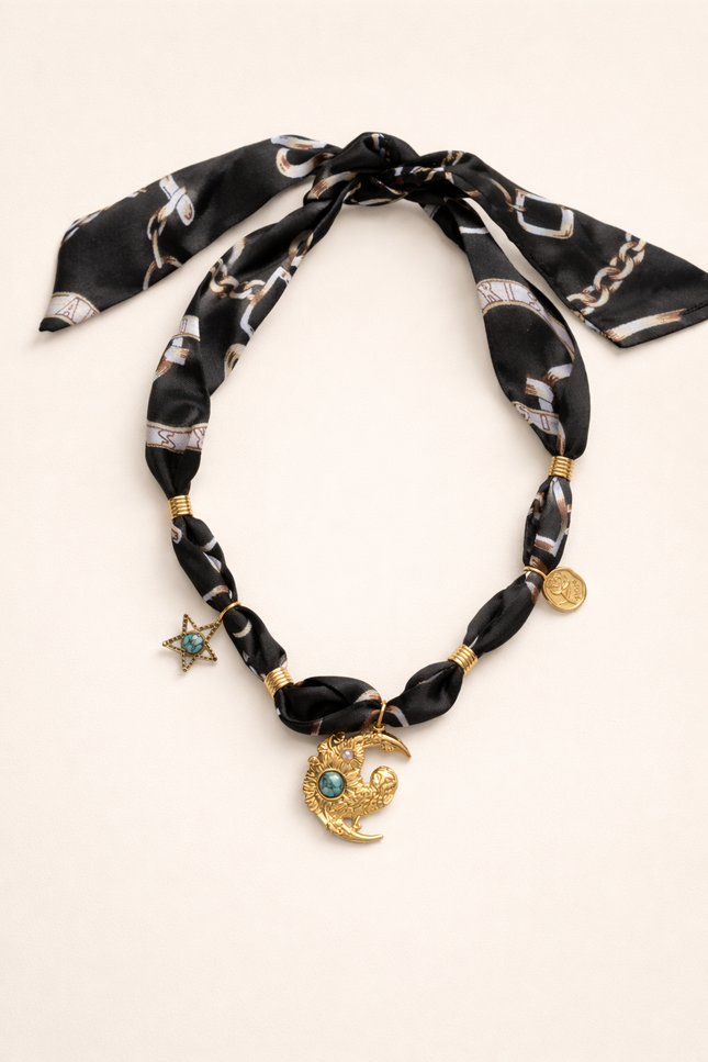 Collier Foulard Chouette - Noir