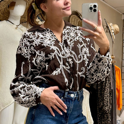 Chemise Bohème - Marron