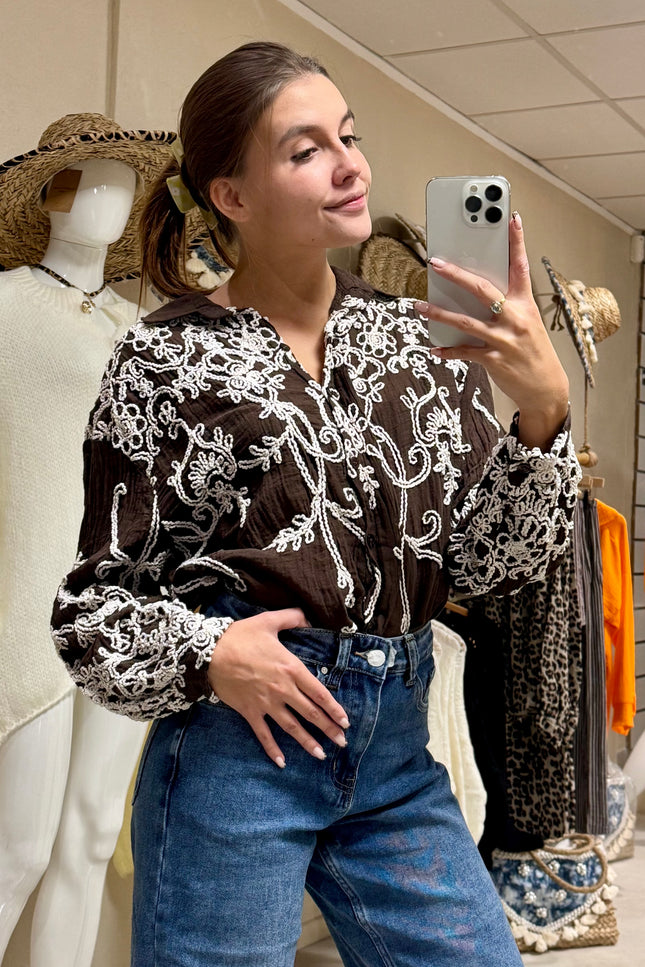 Chemise Bohème - Marron