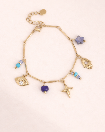 Bracelet Azura - Doré Bleu