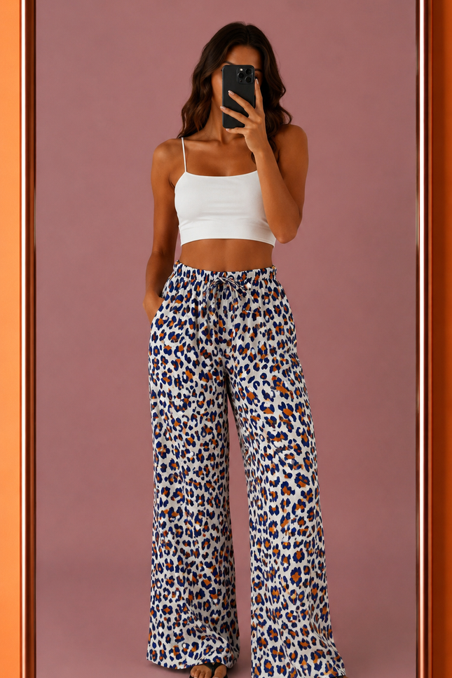 Pantalon Léopard - Bleu Roi