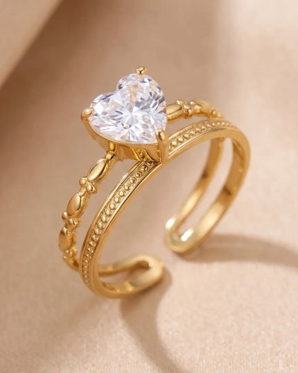 Bague Reine de cœur - Dorée
