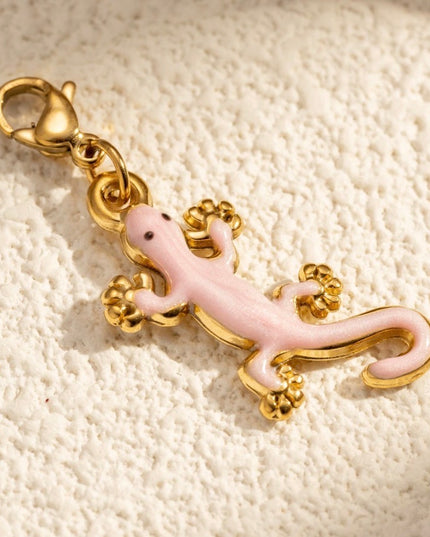 Charm Lézard - Doré Rose