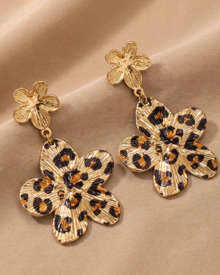 Boucles d’oreilles Flora Léopard - dorée