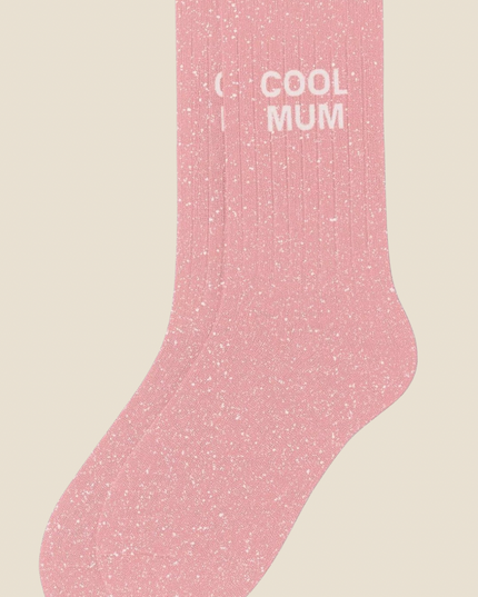Chaussettes à paillettes - « Cool Mum » Rose