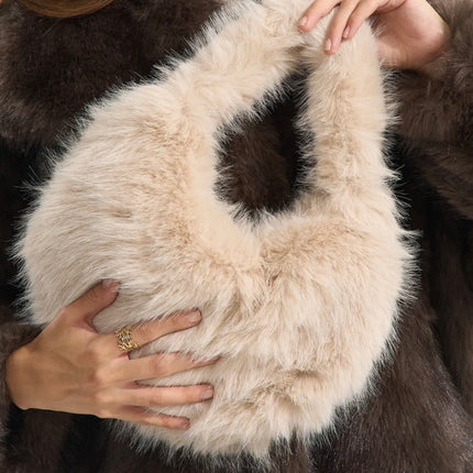 Sac Fourrure élégance - Beige