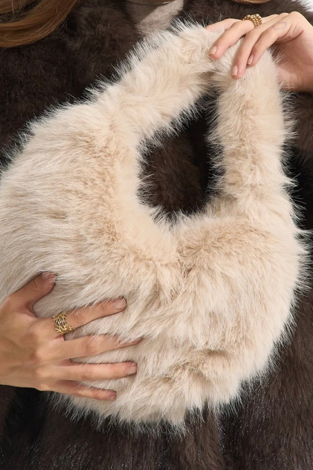 Sac Fourrure élégance - Beige