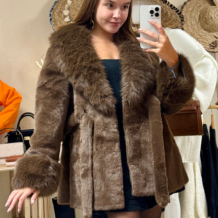 Manteau Élégance Sauvage - Marron