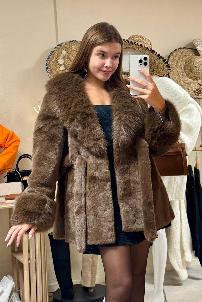 Manteau Élégance Sauvage - Marron