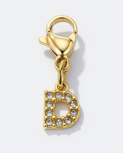 Charm Lettre Strass  - Doré
