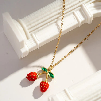 Collier Fraise - Doré