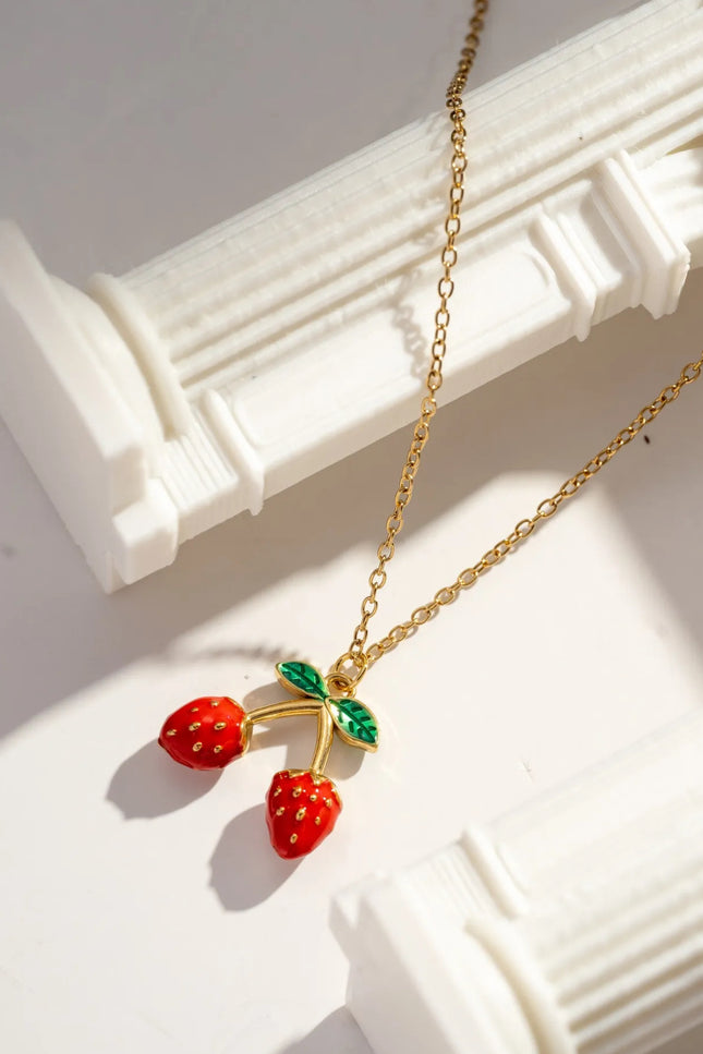 Collier Fraise - Doré