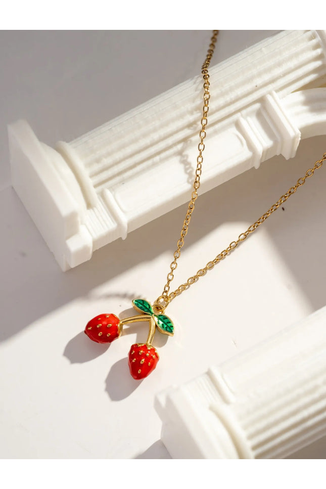 Collier Fraise - Doré