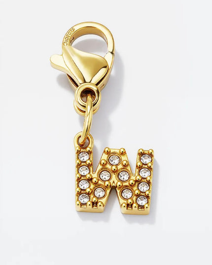 Charm Lettre Strass  - Doré