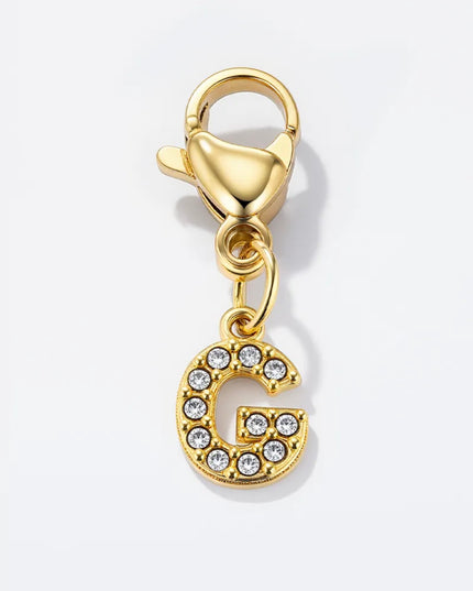 Charm Lettre Strass  - Doré