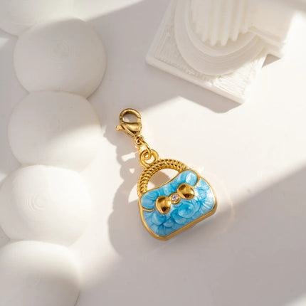 Charm Sac à main - Turquoise Doré