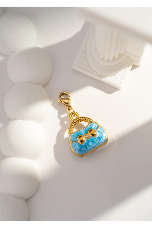 Charm Sac à main - Turquoise Doré