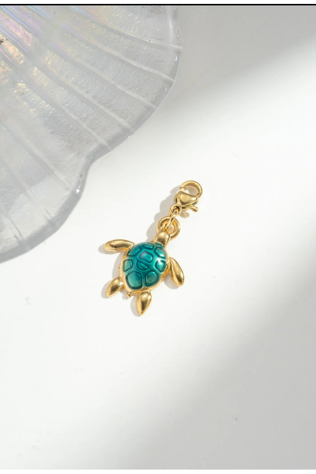 Charm tortue verte - Doré