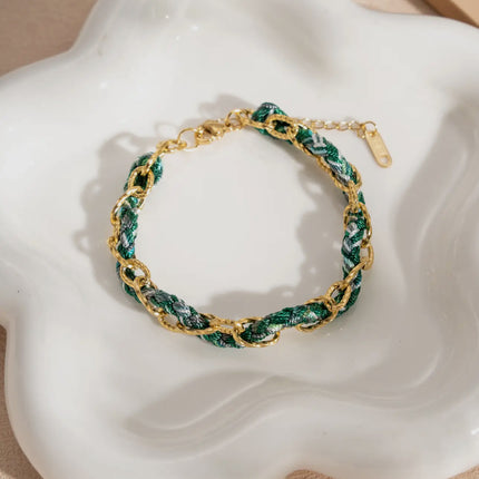 Bracelet Tressé Charm - Vert