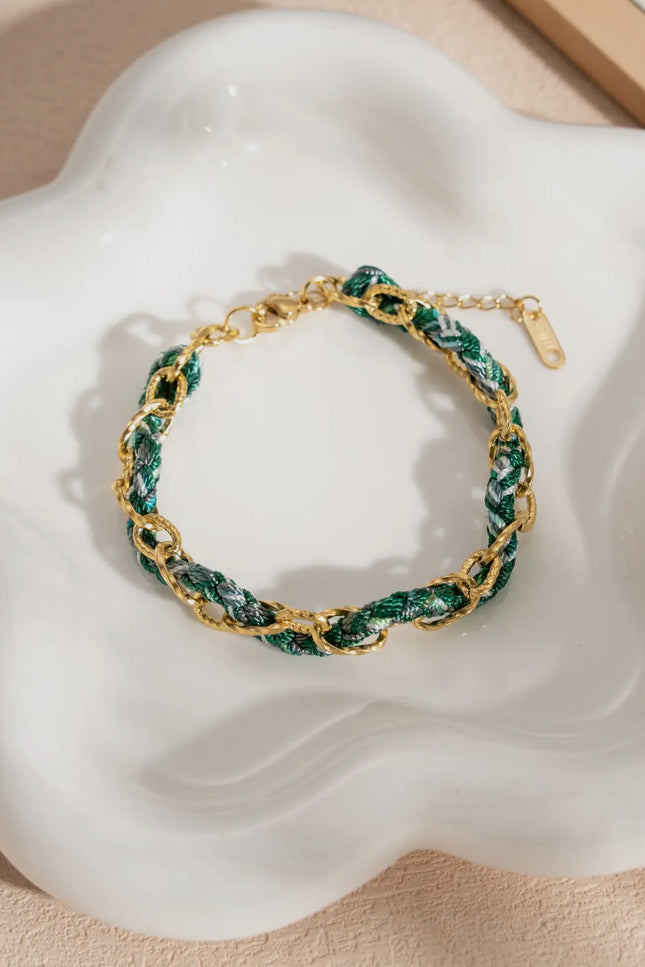 Bracelet Tressé Charm - Vert