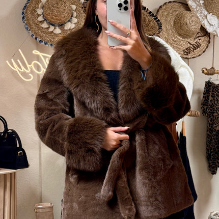 Manteau Élégance Sauvage - Marron