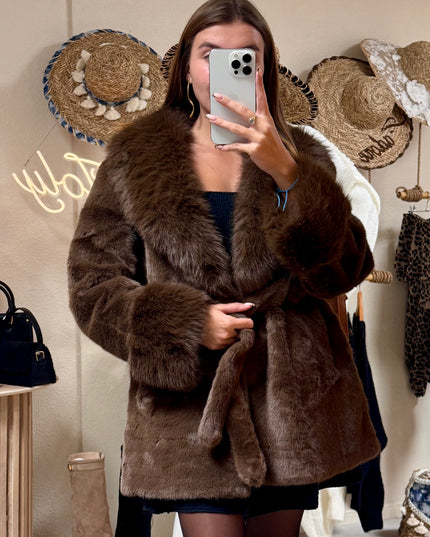 Manteau Élégance Sauvage - Marron