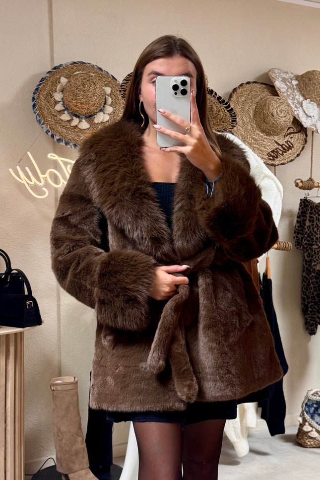 Manteau Élégance Sauvage - Marron
