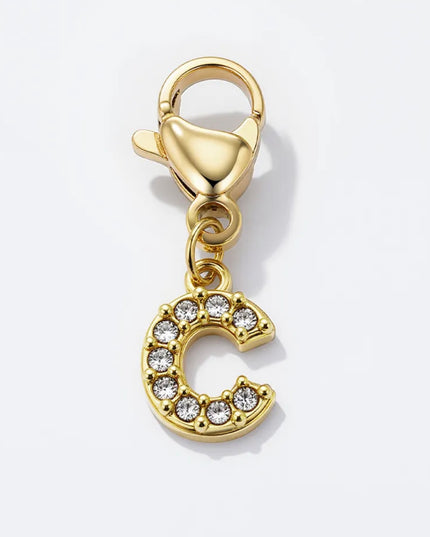 Charm Lettre Strass  - Doré