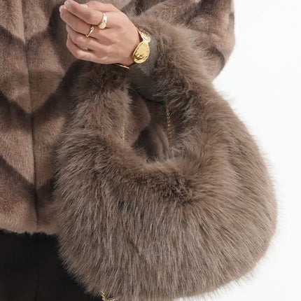 Sac Fourrure élégance - Taupe