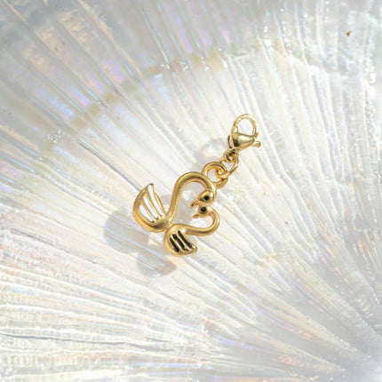 Charm Cygne love  - Doré
