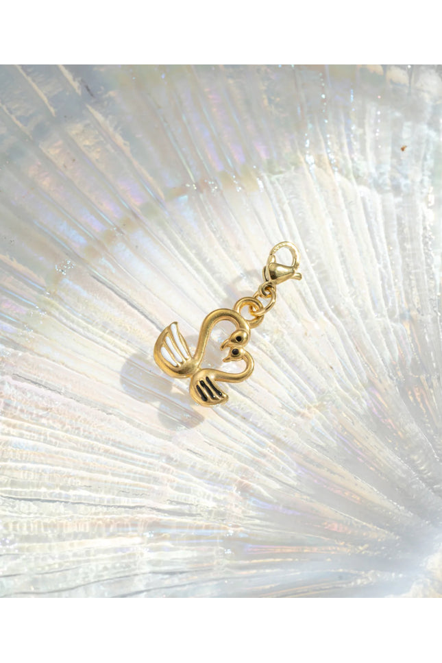 Charm Cygne love  - Doré