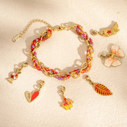 Bracelet Tressé Charm - Rouge