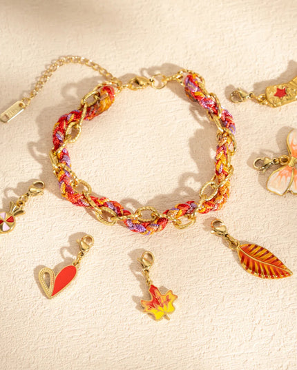 Bracelet Tressé Charm - Rouge