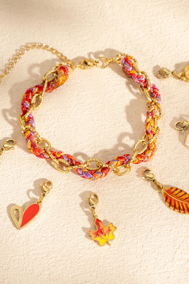 Bracelet Tressé Charm - Rouge