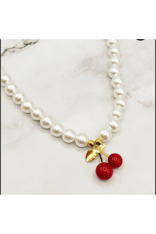 Collier Cerise nacrée