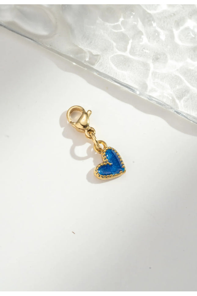 Charm cœur - Bleu Doré