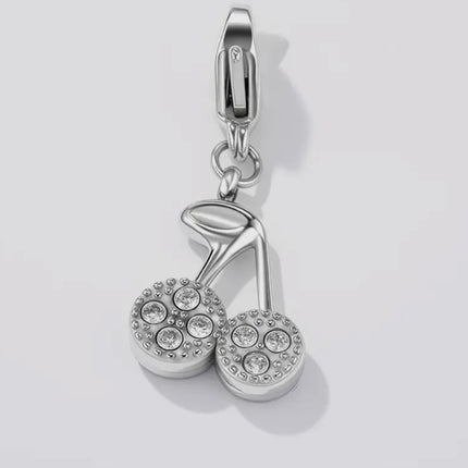 Charm Cerise Strass  - Argenté