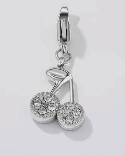 Charm Cerise Strass  - Argenté