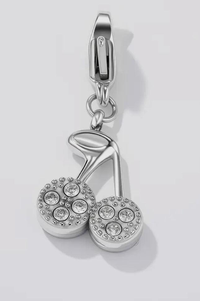 Charm Cerise Strass  - Argenté
