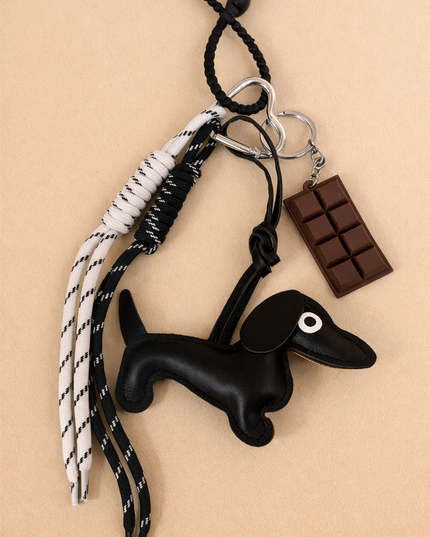 Porte clefs Teckel  - Noir