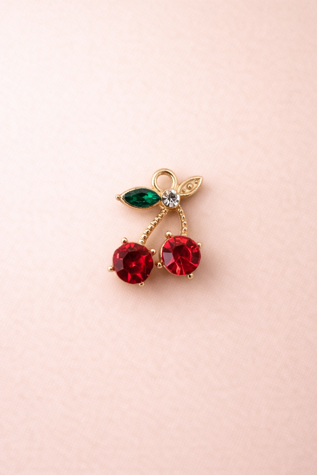 Charm Cerise Strass - Rouge Doré