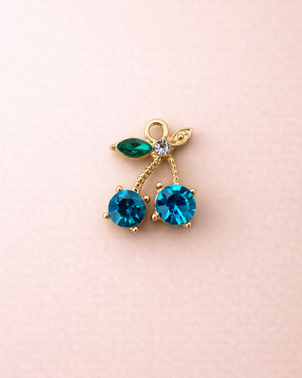Charm Cerise Strass - Bleu Doré