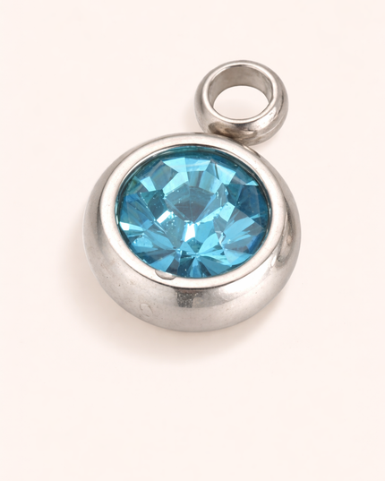 Charm Zircons - Bleu Argenté