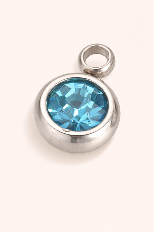Charm Zircons - Bleu Argenté
