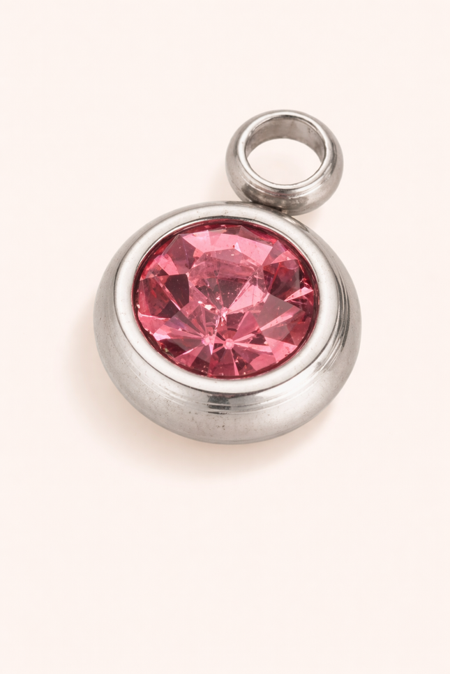 Charm Zircons - Rose Argenté